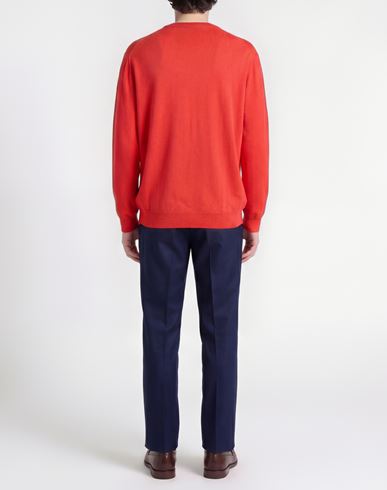 Man Sweater Coral Size 40 Merino Wool, Cashmere