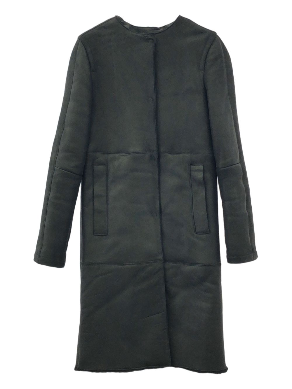 2010s leather coat - Black