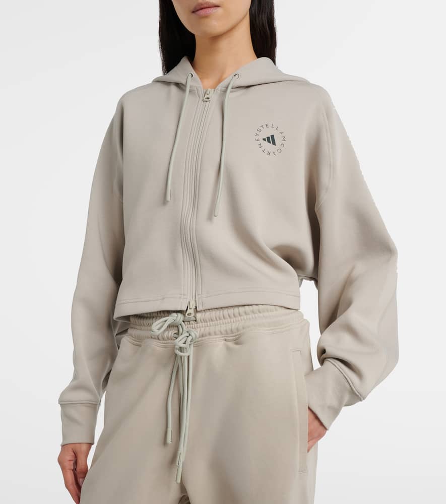 Logo cotton-blend jersey hoodie