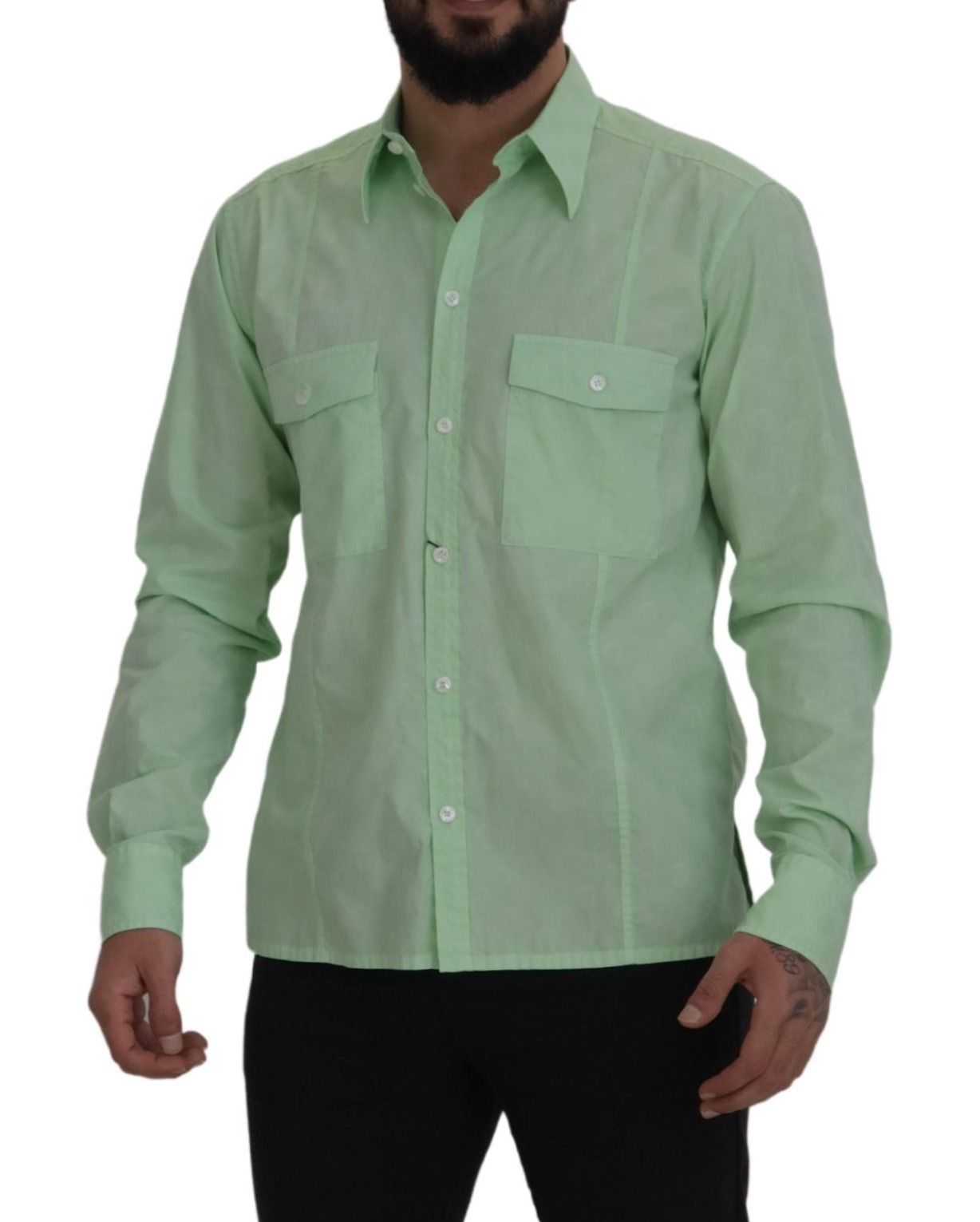Cotton Button-Down Shirt — Green