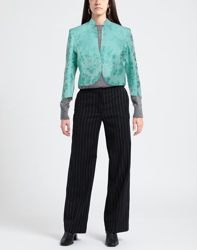 Woman Blazer Turquoise Size 10 Polyester, Silk