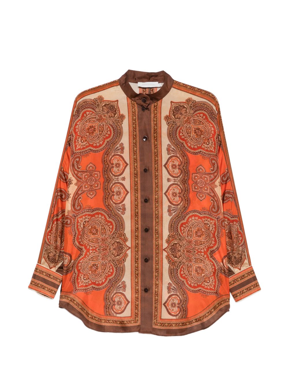 Paisley Silk Shirt — Orange