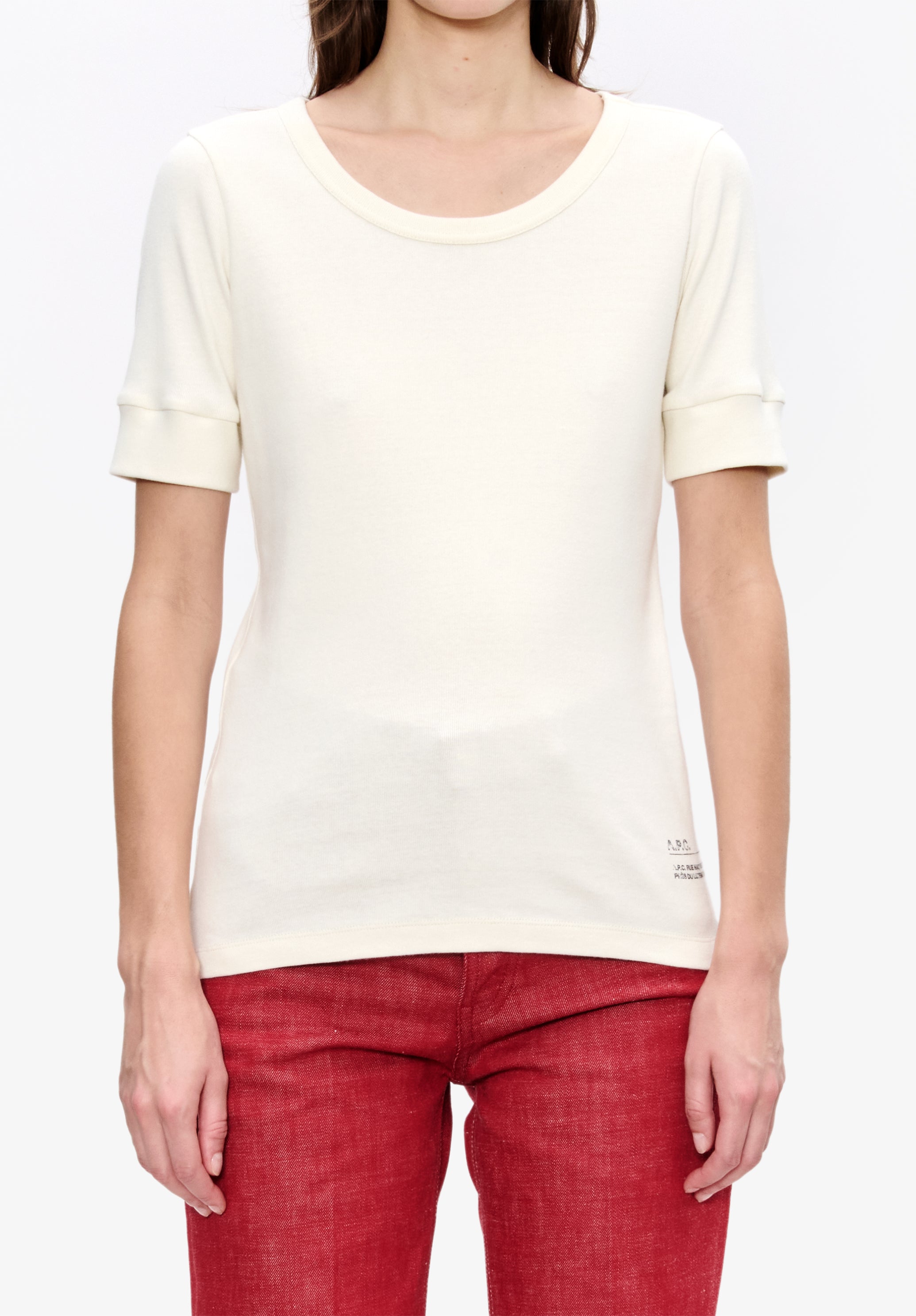 A. P.C. Women's Liza T-shirt Size: Large in Beige