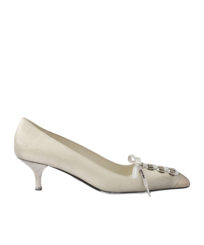 Antiqued leather pumps