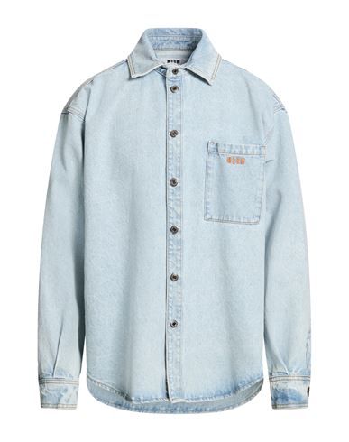 Man Denim outerwear Blue Size 15 Cotton