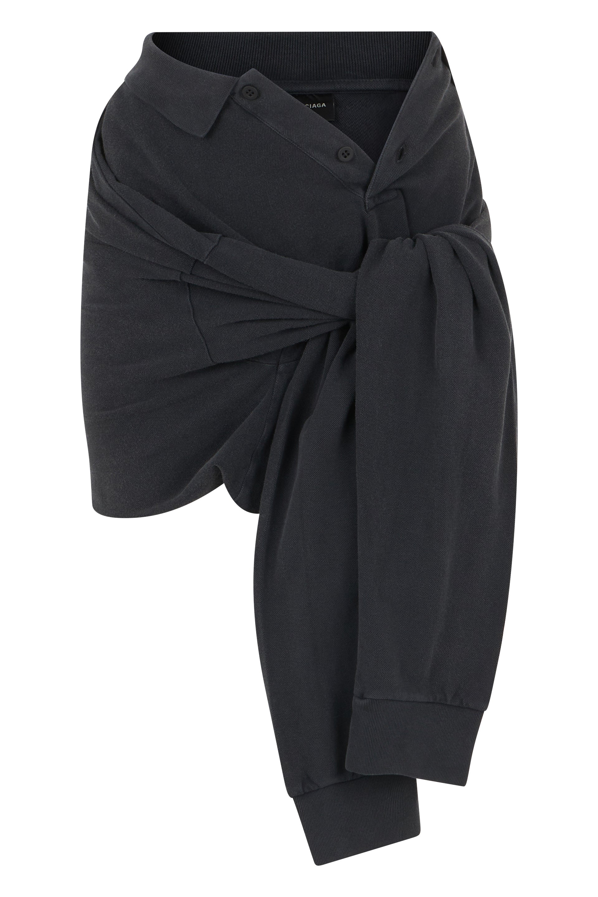 Knotted Polo Cotton Skirt — Gray