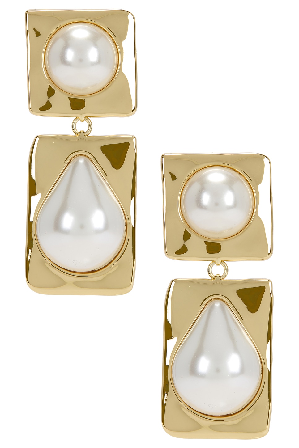 Retrofete Savannah Pearl Drop Earring in Metallic Gold