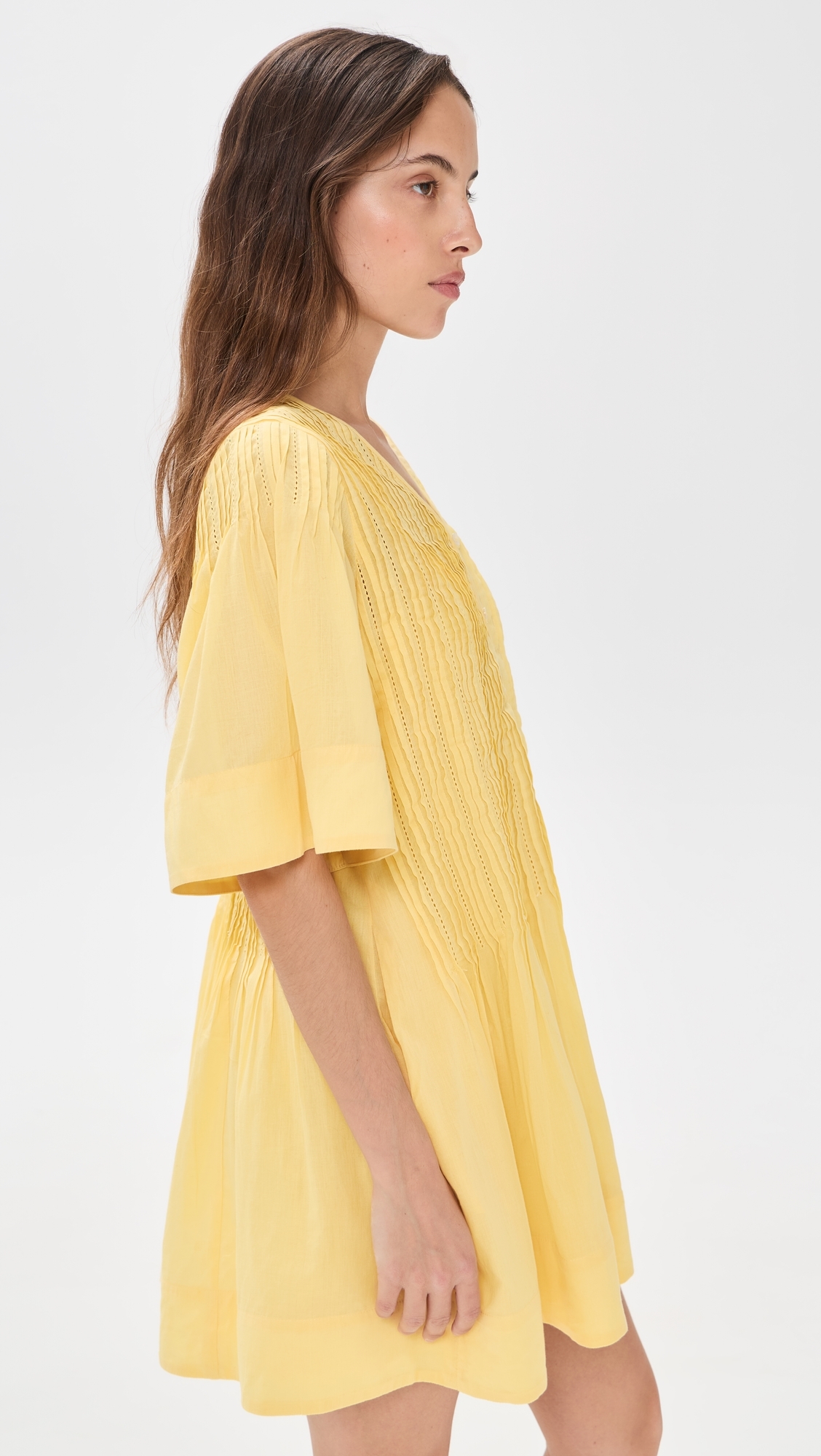 Alberte Solid Mini Dress Yellow