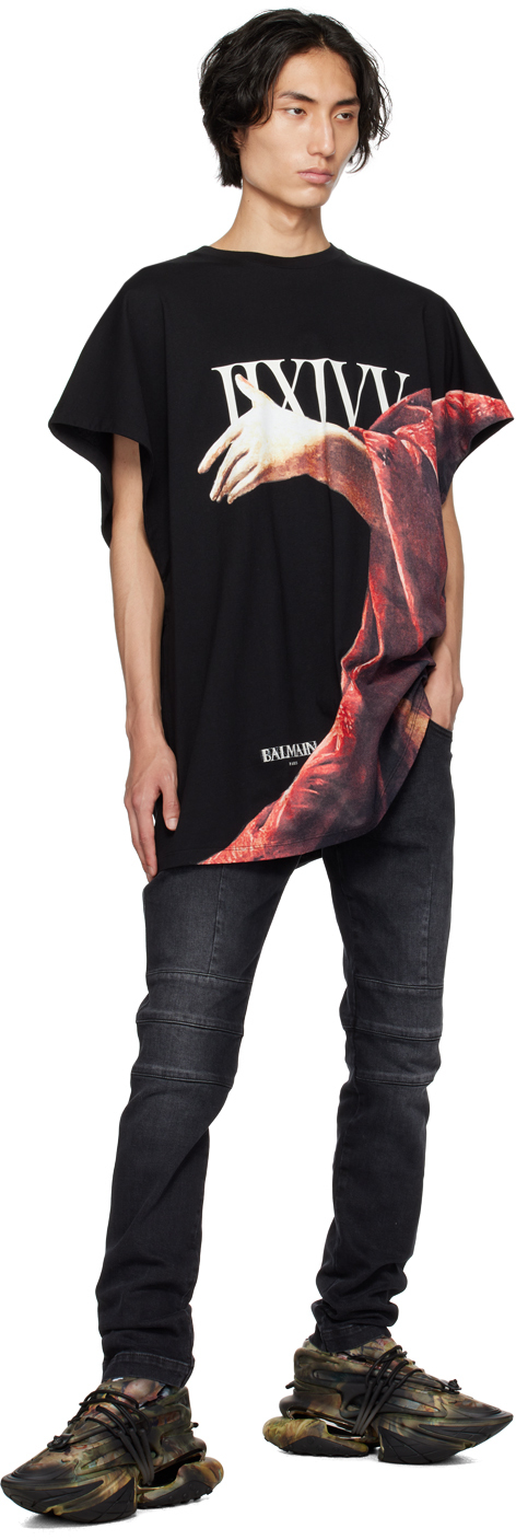 Balmain ブラック＆カーキ Unicorn スニーカー