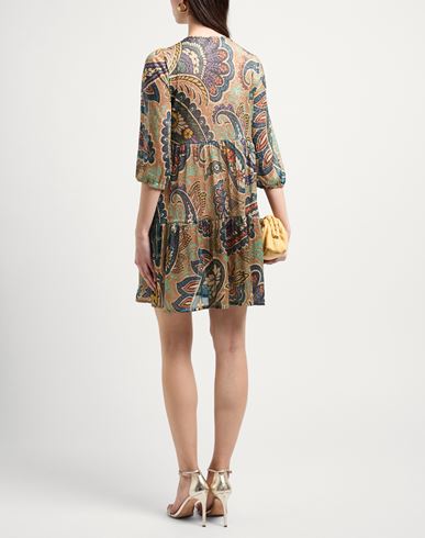 Siyu Woman Mini dress Gold Size 4 Polyester, Polyamide