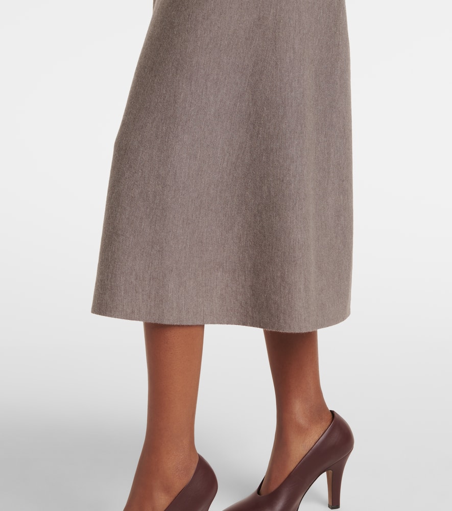 Virgin wool midi skirt