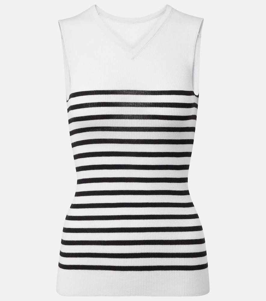 Khaite Renato striped wool-blend top