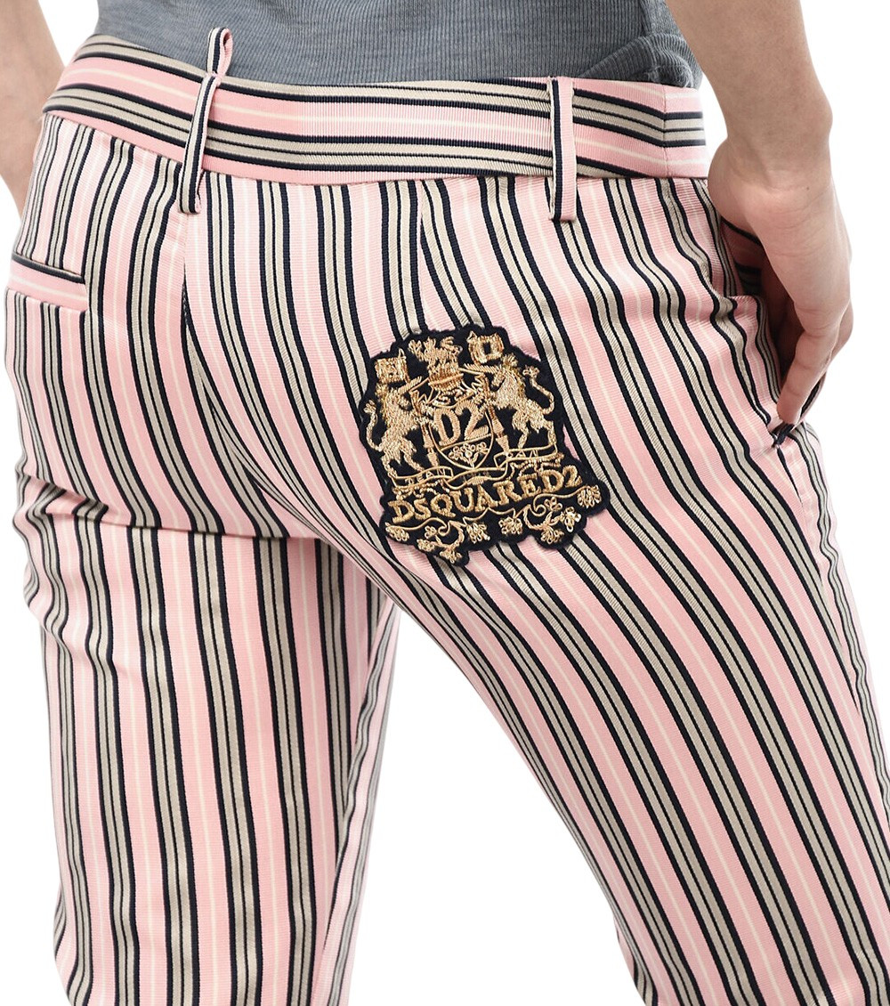 Pink Straight Stripes Pants