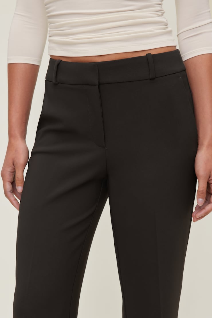 Camelia Crepe Straight Leg Pants - Brown - Women Clothing