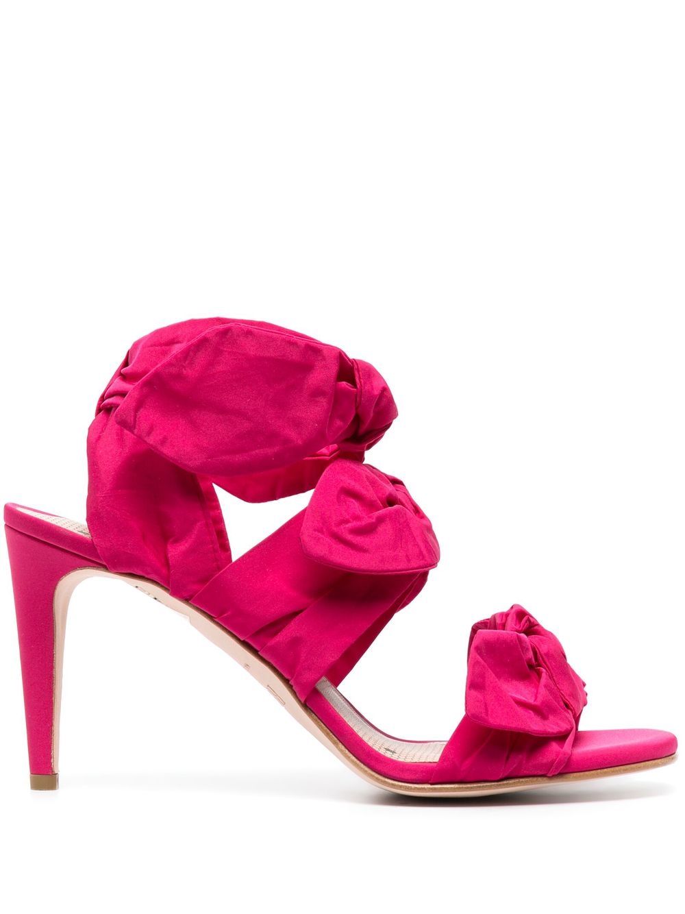 Bow-straps heeled sandals - Black