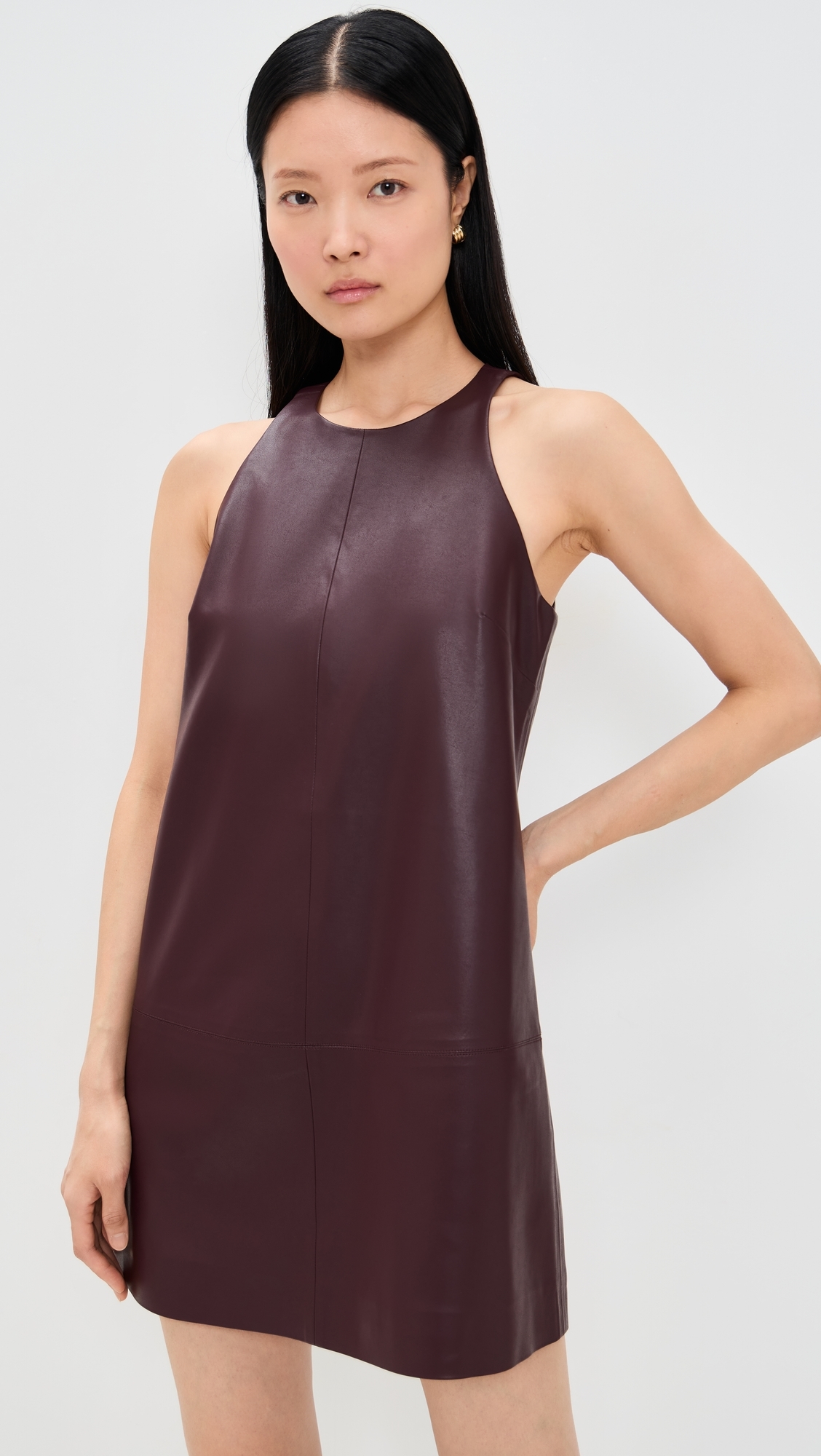 Molly Faux Leather Dress Chocolate