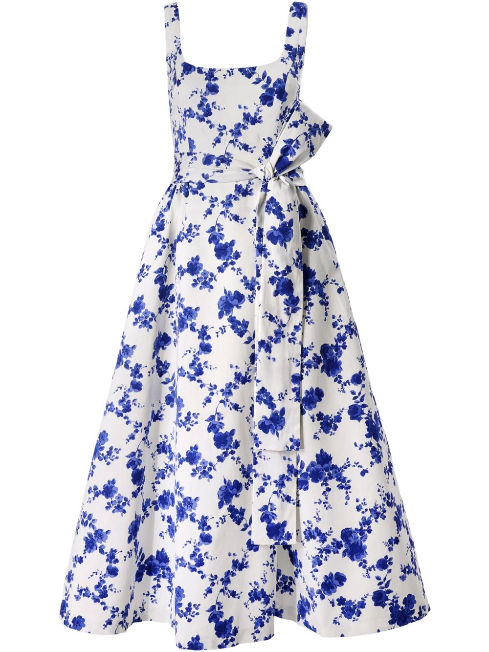 Sleeveless Scoop Neck Midi Dress with Sash