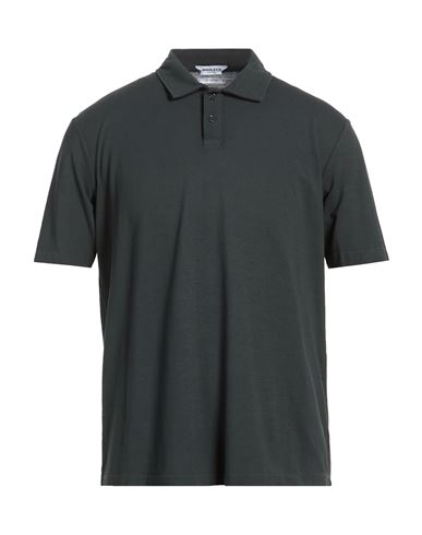 Man Polo shirt Dark green Size L Cotton
