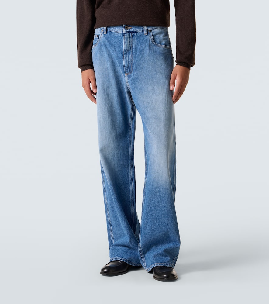 Mid-rise wide-leg jeans