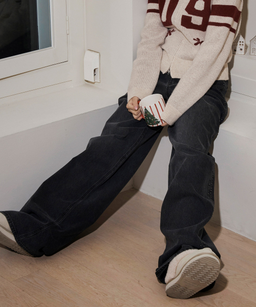 _Twinkle Denim Pants Black
