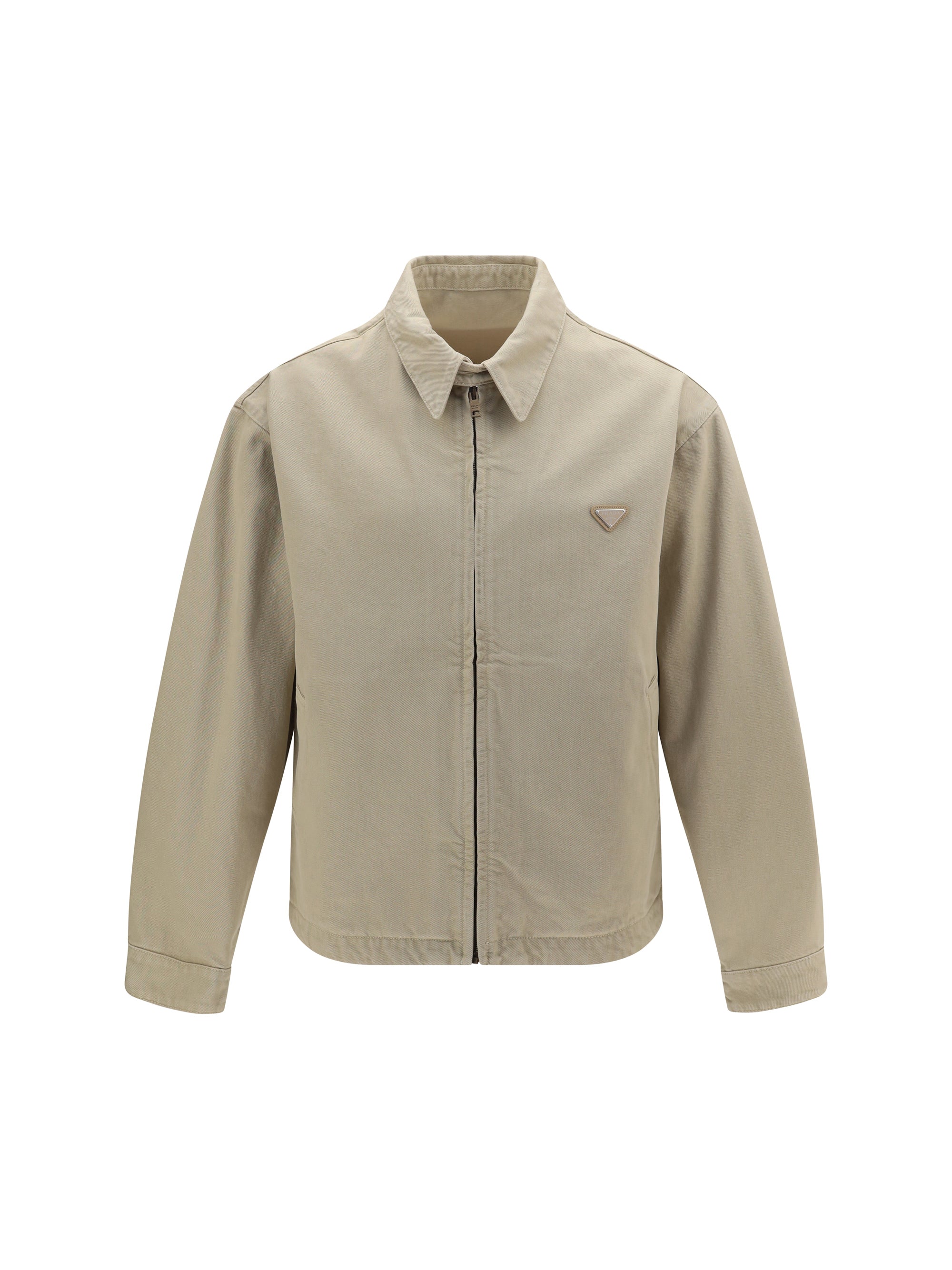 Garment-Dyed Cotton Jacket — Beige