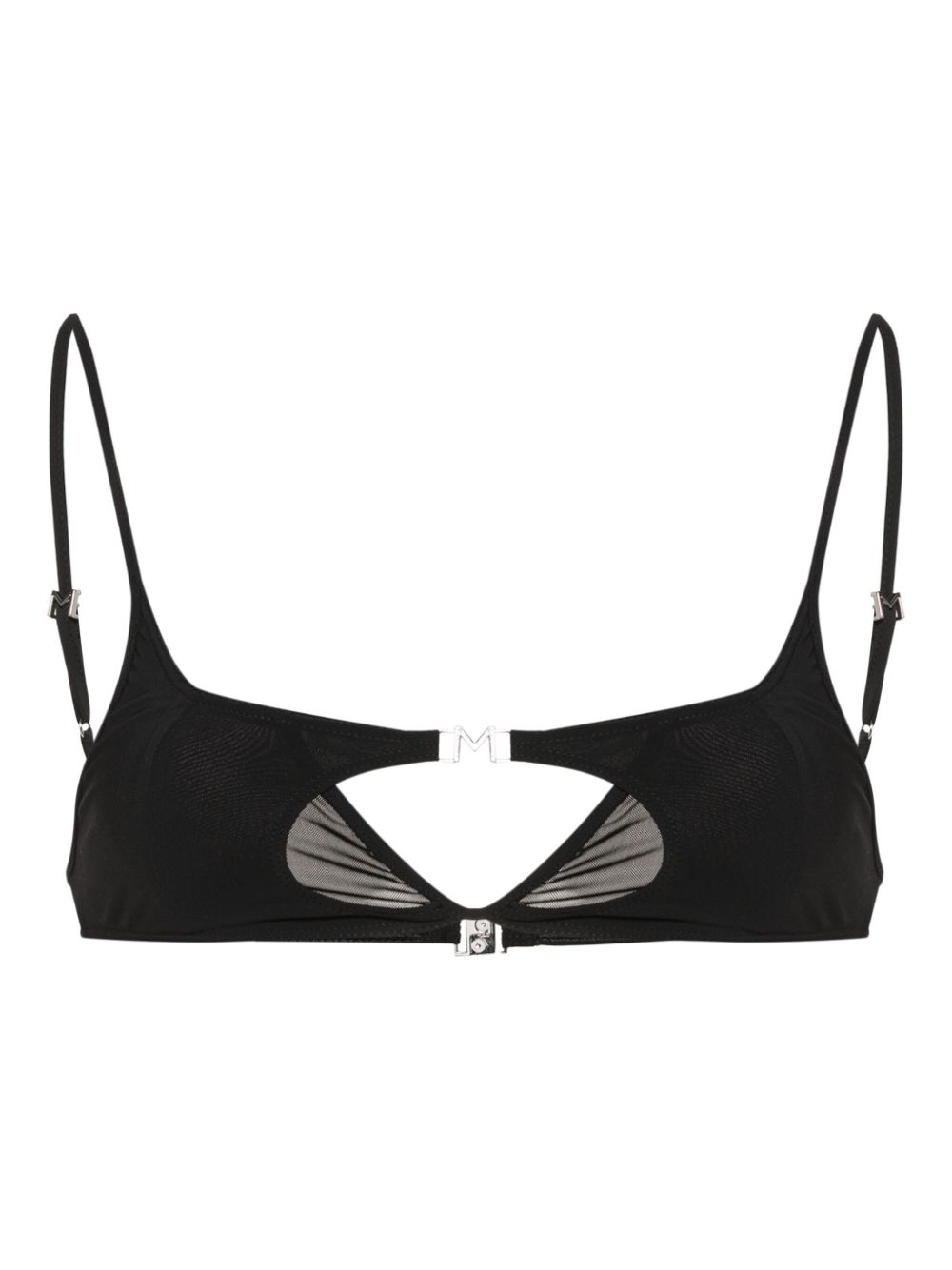Logo-plaque bikini top - Black