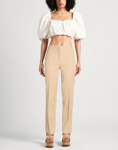 Woman Pants Beige Size 4 Cotton, Lyocell