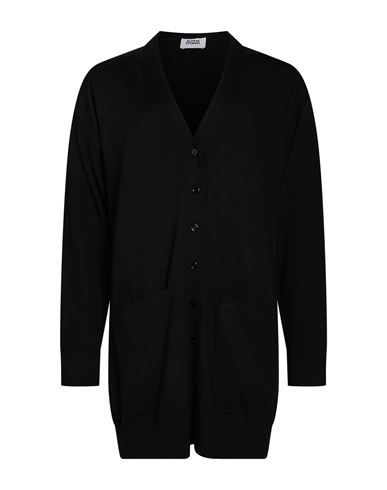 Woman Cardigan Black Size 6 Merino Wool
