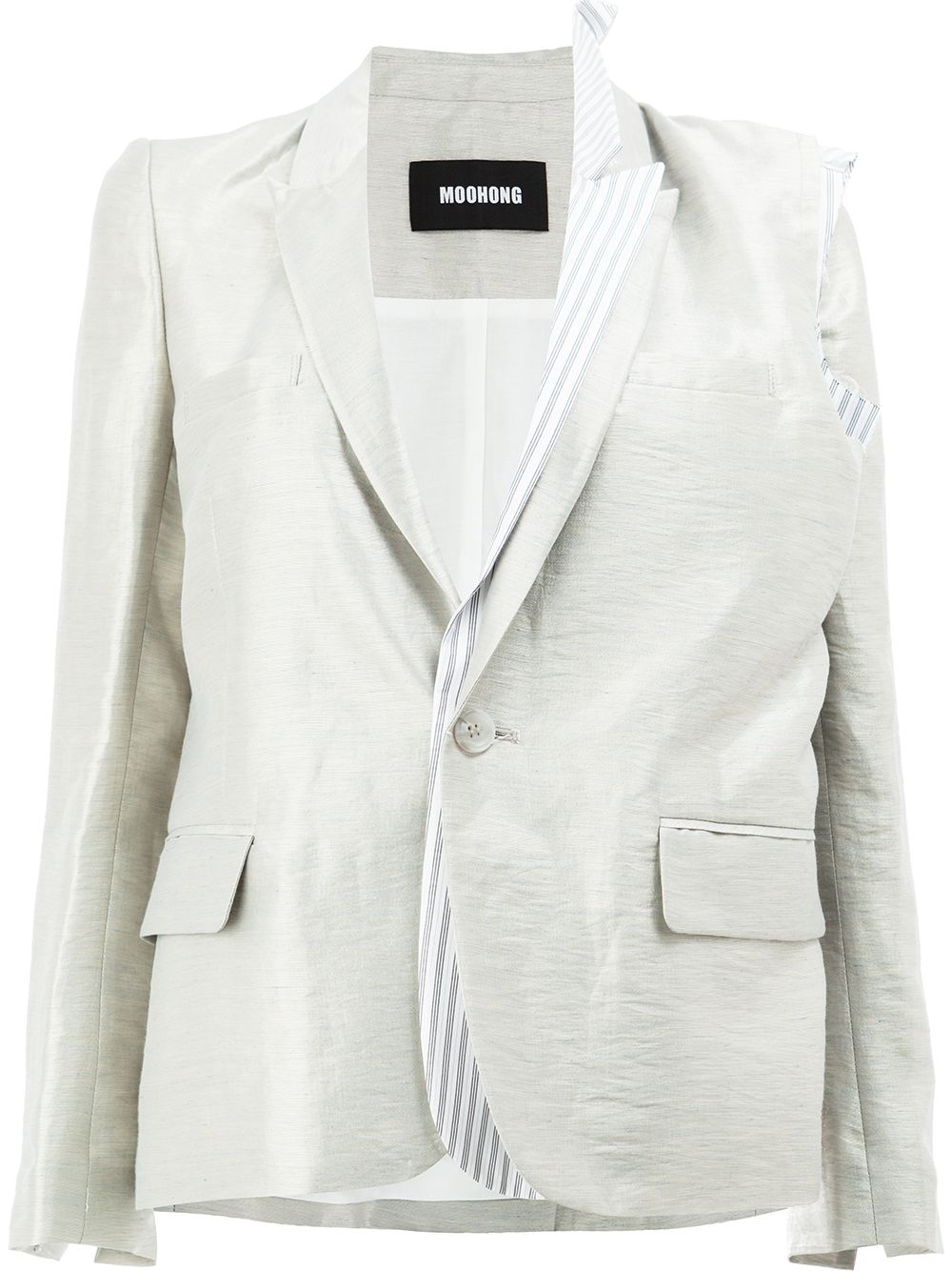 Layered sheen blazer - White