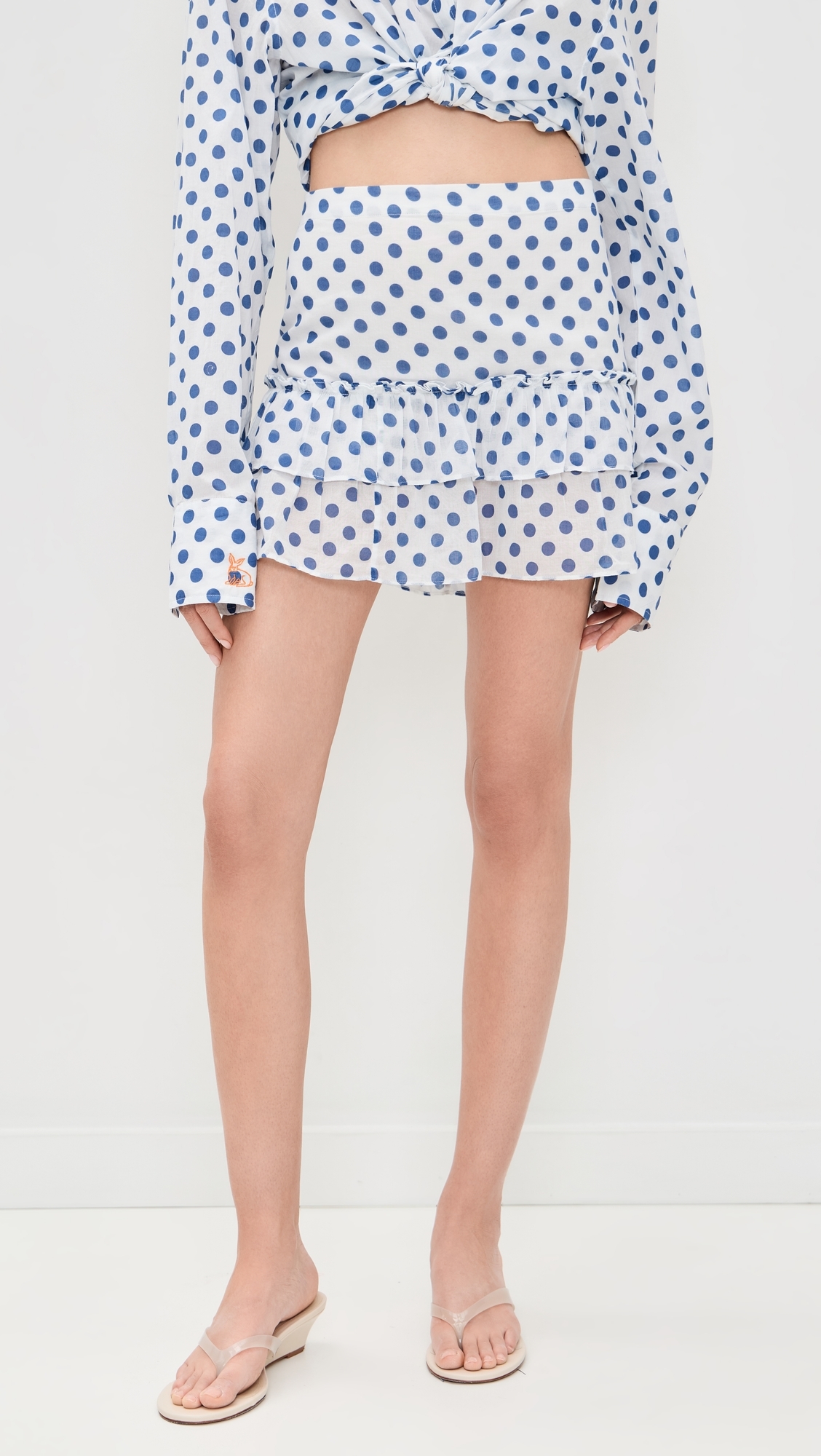 Cinch Back Mini Skirt Pacific Dot One Size