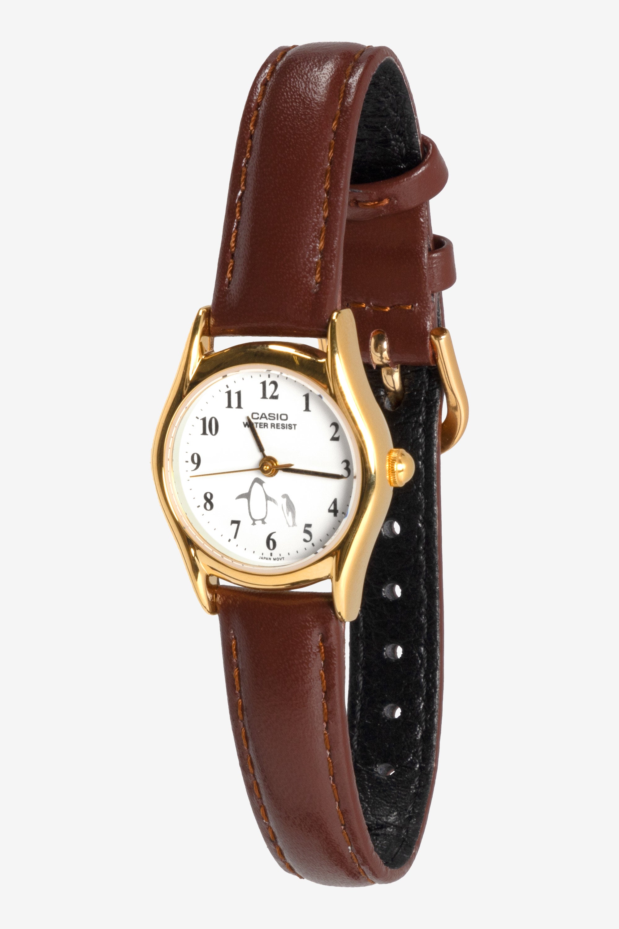 WCHAPINB6 - Casio Women's Penguin Leather Watch - Brown / O