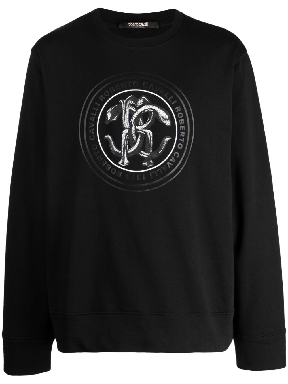Mirror snake-print T-shirt - Black