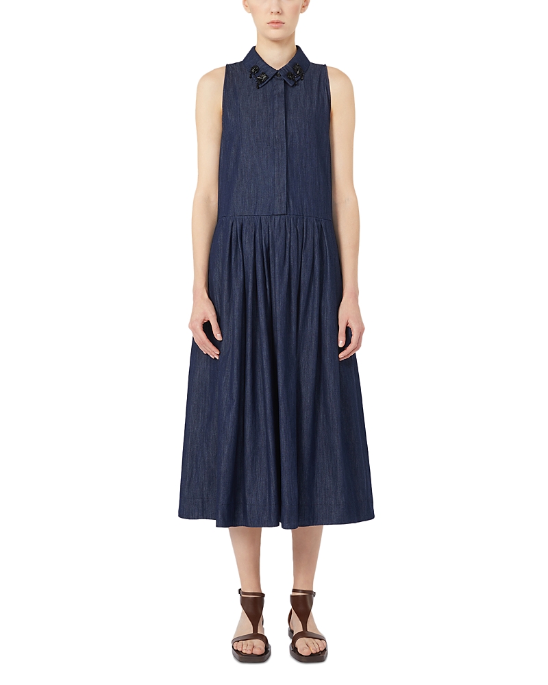 Elena Midnight Blue Cotton Dress
