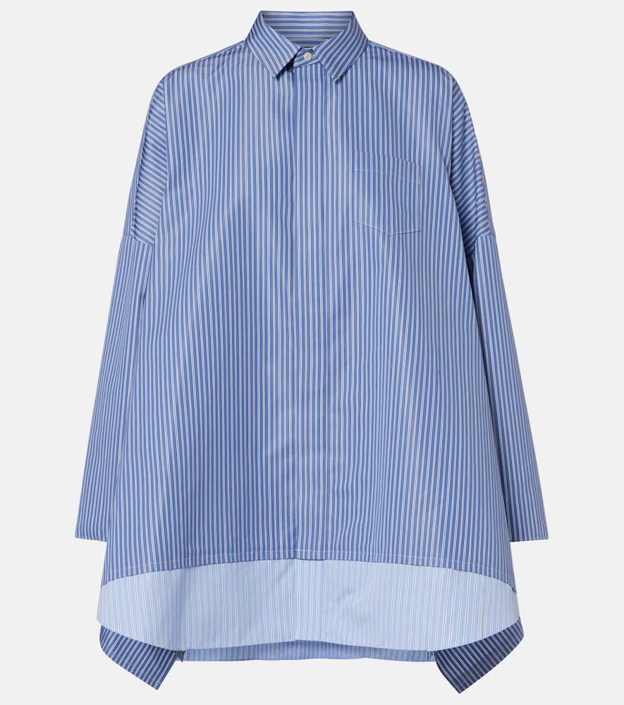 Striped oversized cotton-blend shirt