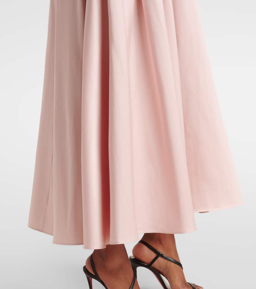 Strapless ruffled midi dress