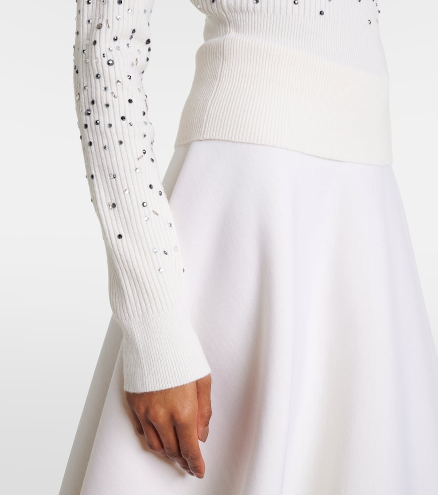 Gang embellished wool-blend sweater
