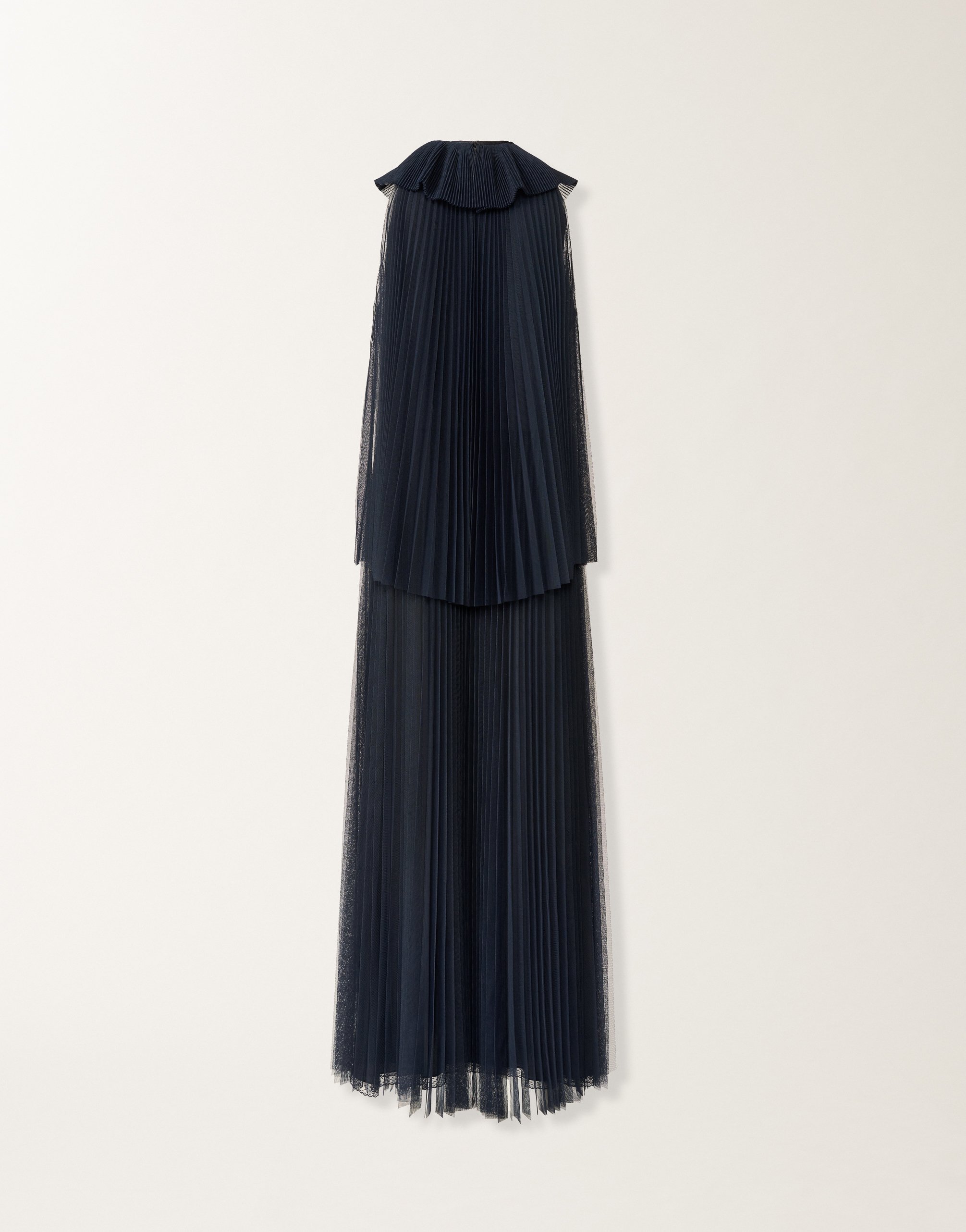 Pleated tulle dress, midnight blue