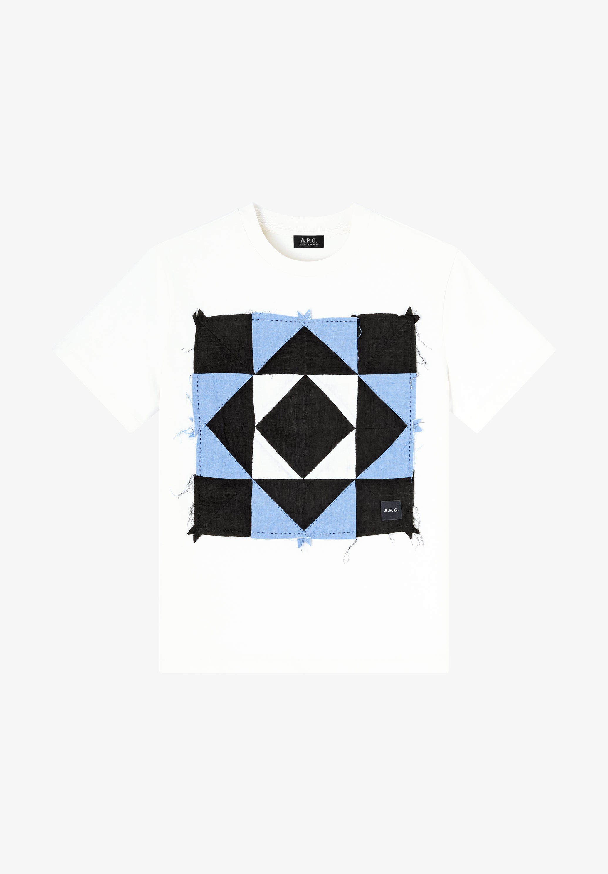 A. P.C. Men's Patchwork T-shirt Size: Extra Small in White