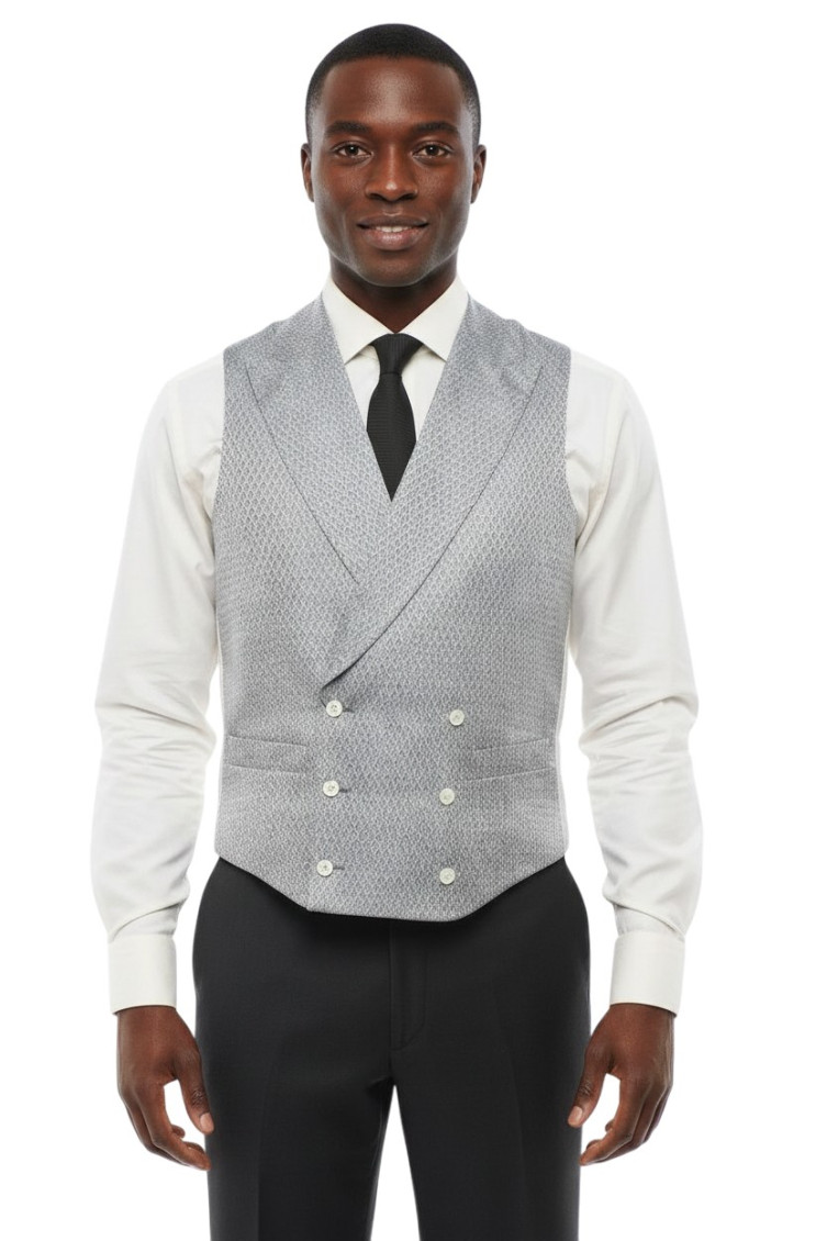 Light Blue Peaked Lapel Waistcoat
