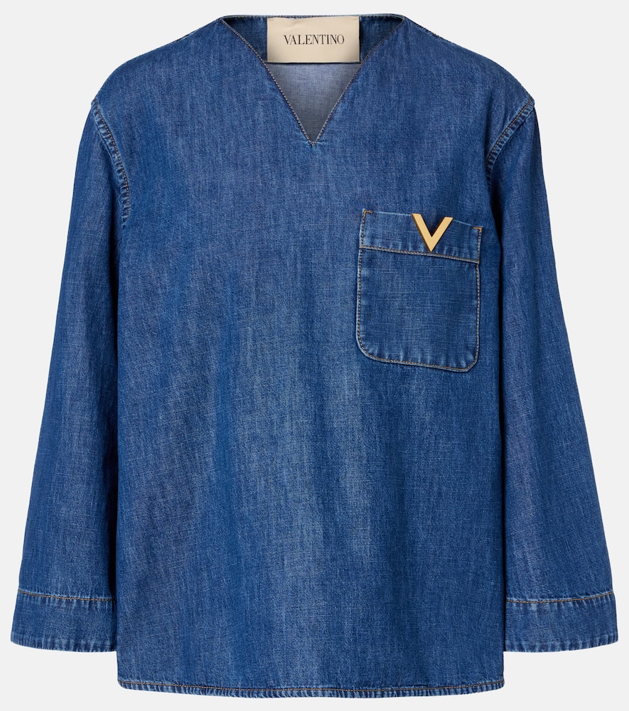 VGold chambray top