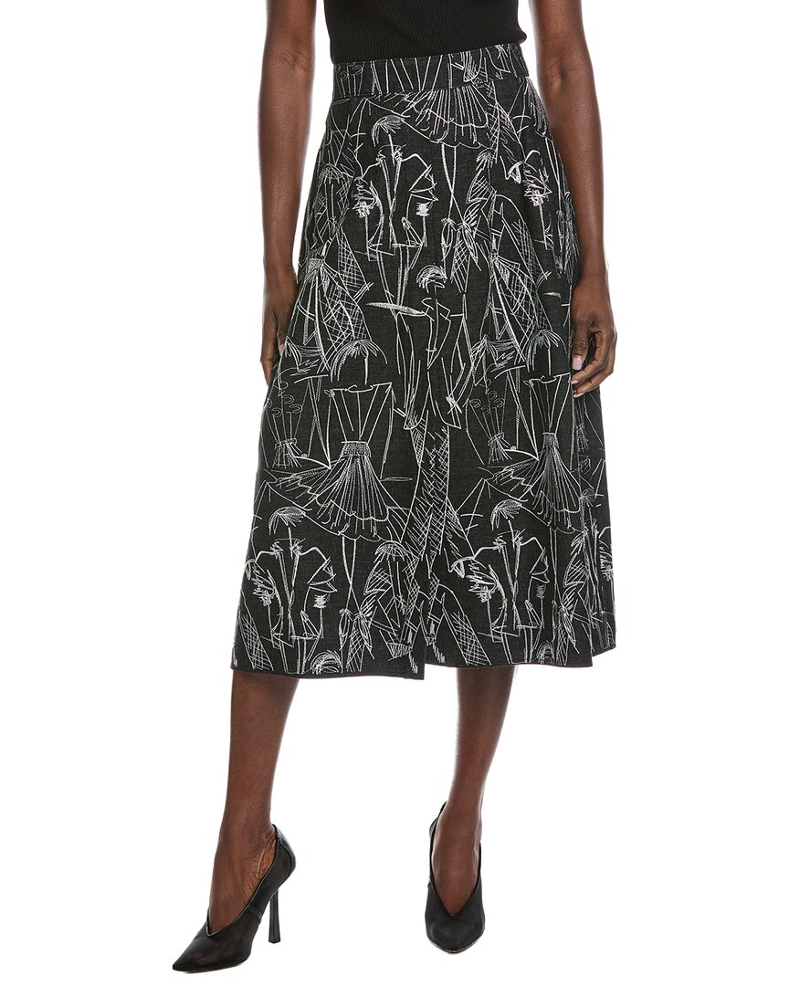 Embroidered Denim Skirt