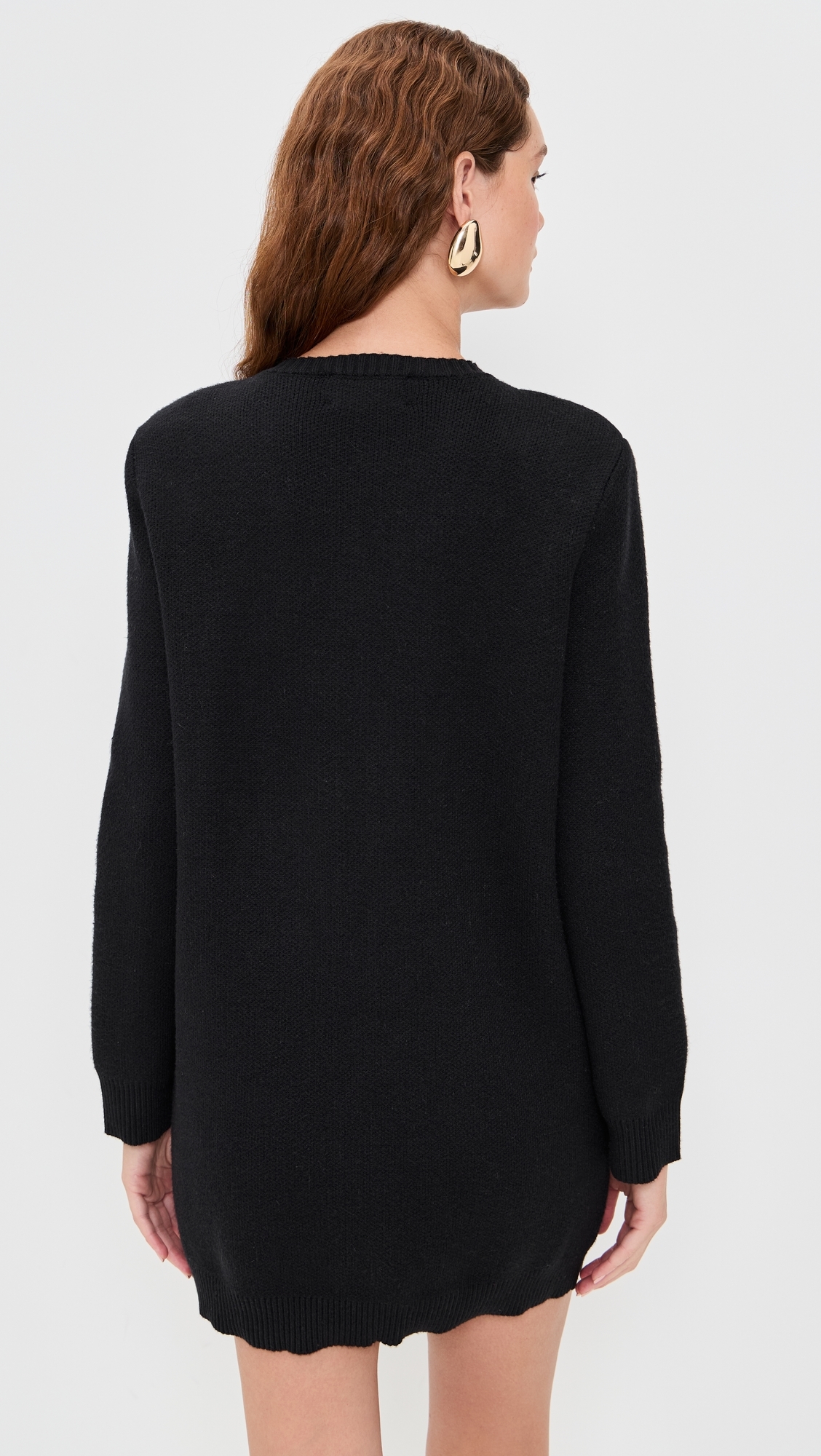 Parker Gold Button Sweater Dress Black