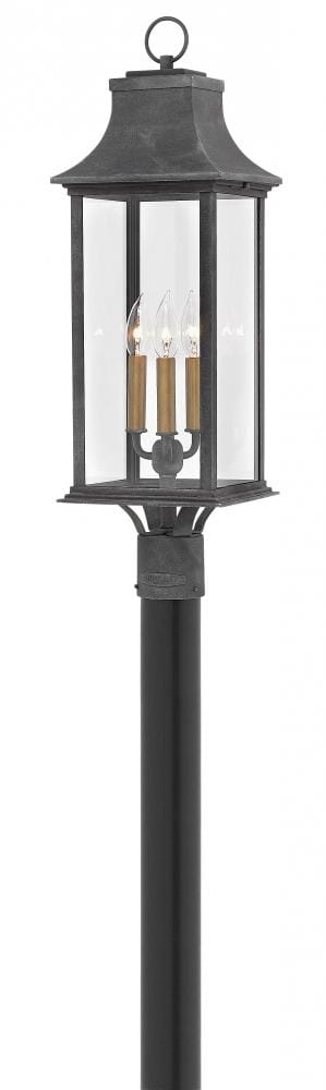 Aged Zinc LED Post Top Pier Mount from the Adair Collection