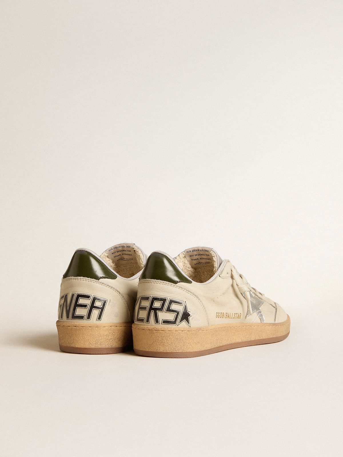 Golden Goose - Men's Ball Star With Silver Leather Star And Green Leather Heel Tab, Man