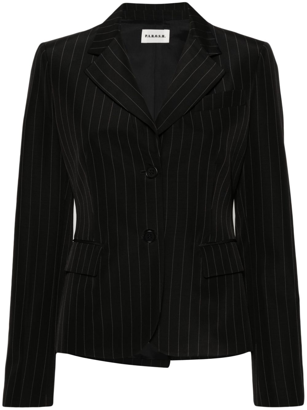 American-vent pinstriped blazer - Black