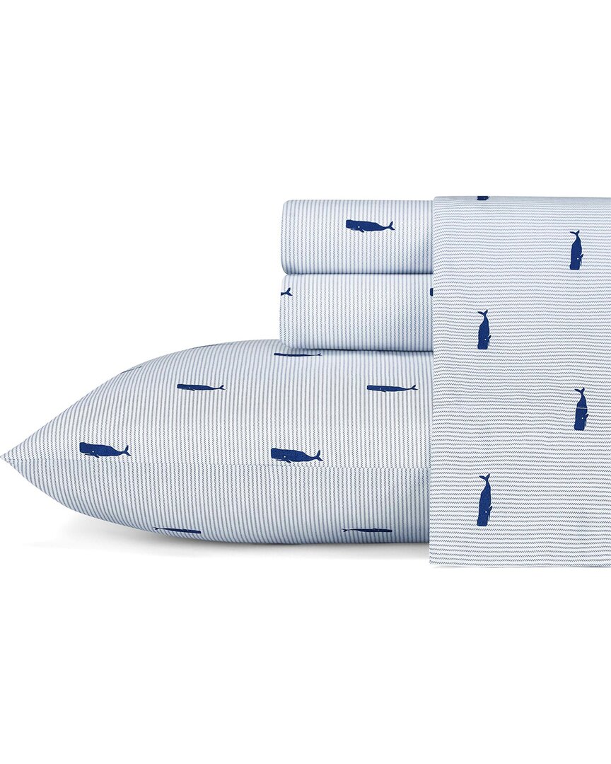 Whale Stripe 4Pc Blue Sheet Set
