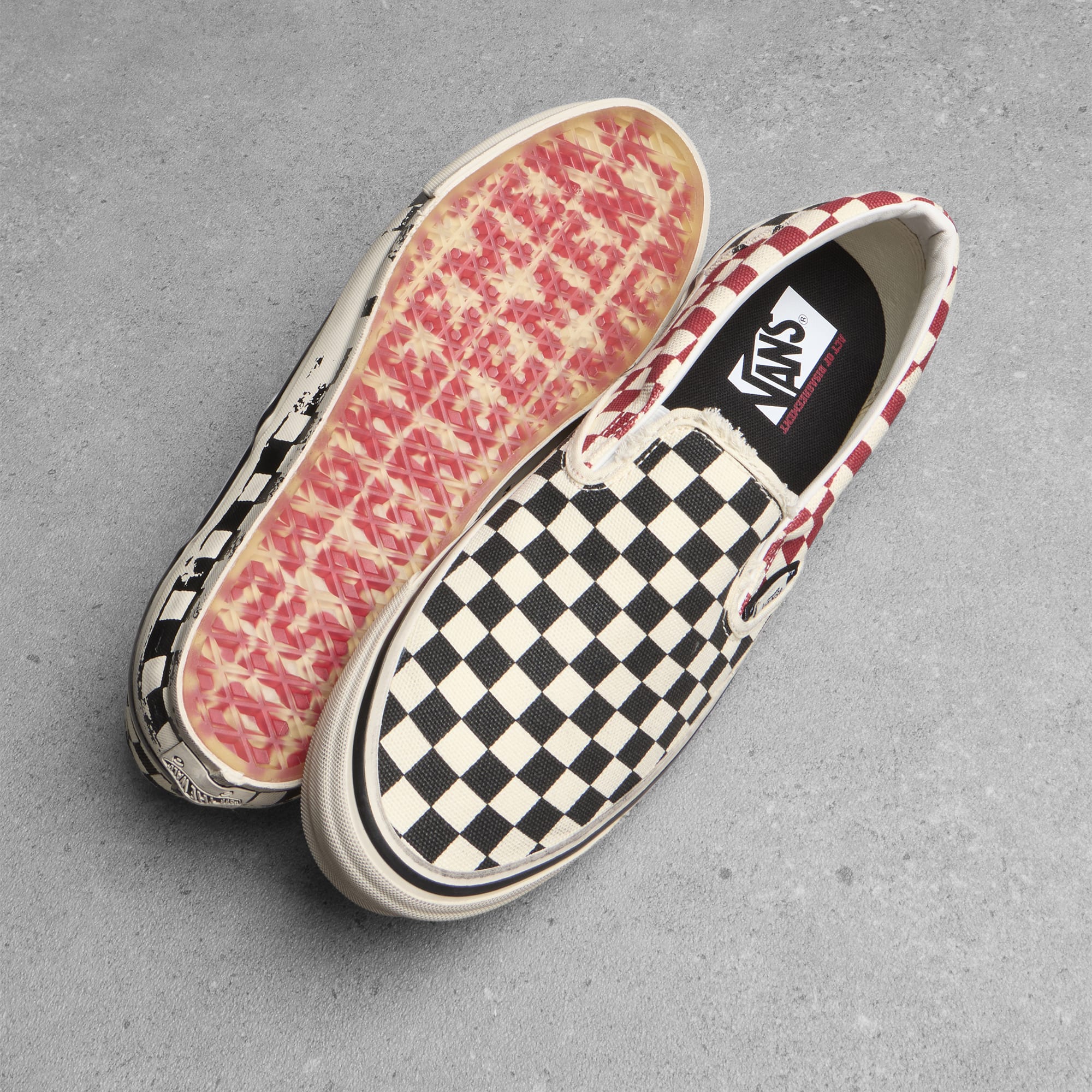 Men's A.O.D. LX Classic Slip-On 98 Black/Red Checkerboard