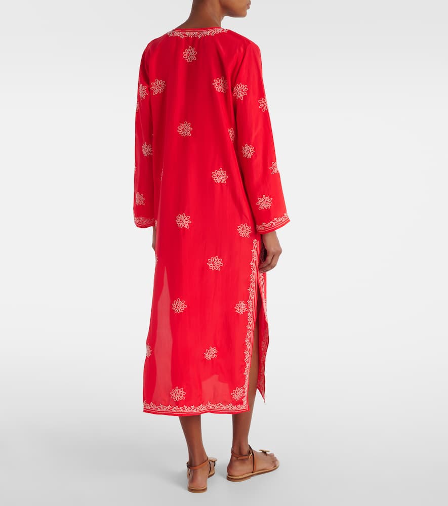 Embroidered silk kaftan