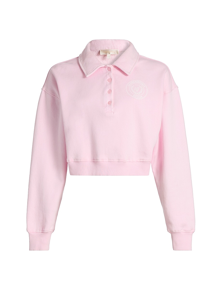 Women's Menzelle Fit Club Crop Polo Sweater - Peony Macaron
