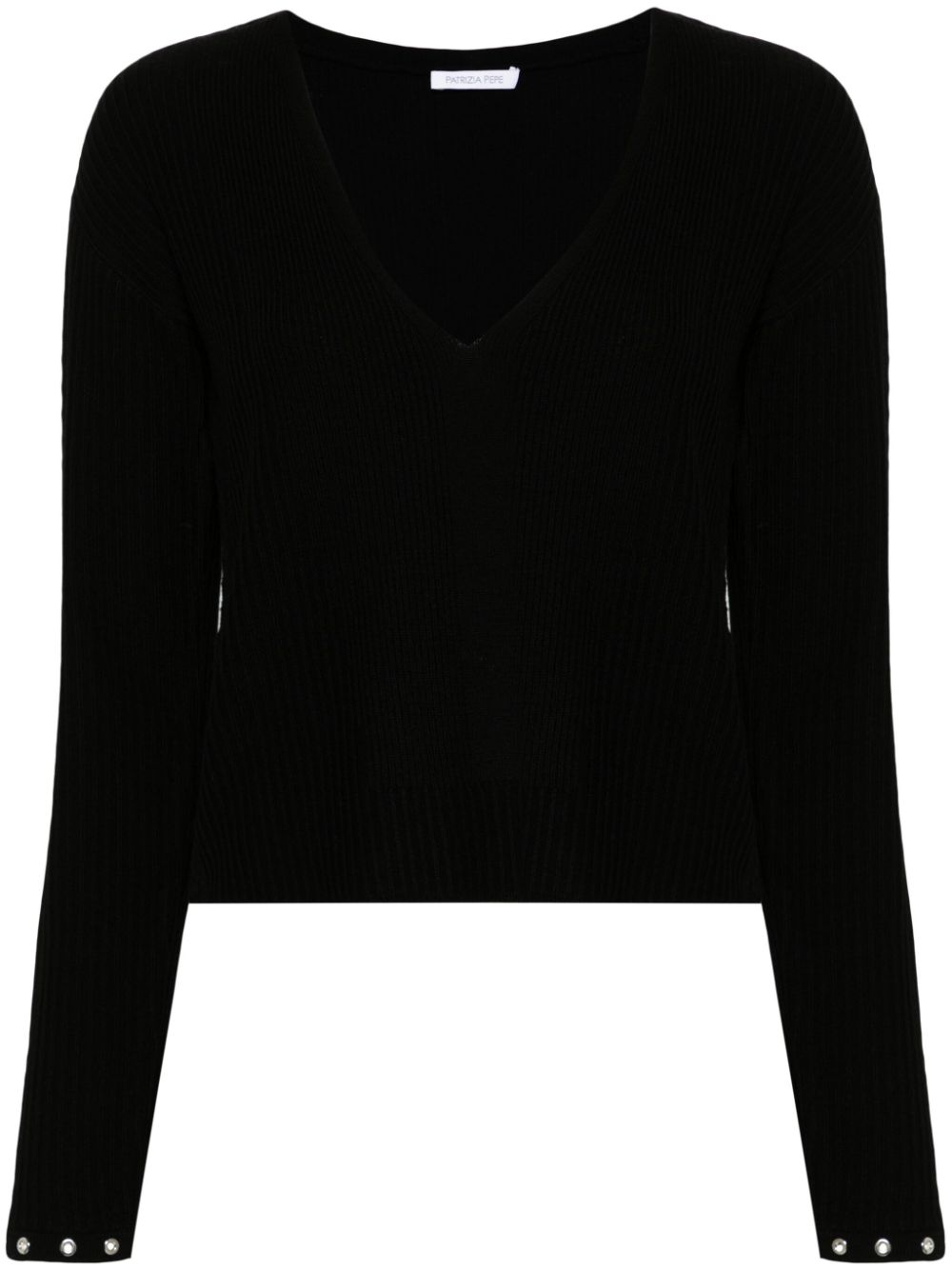 Wool ribbed sweater - Black